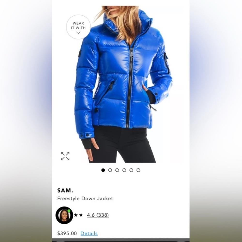 SAM. Freestyle Down Jacket (Bomber) in ROYAL BLUE.